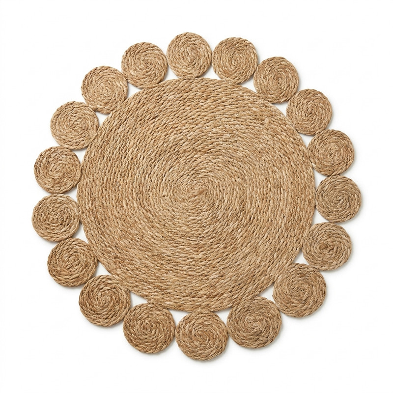 رومیزی مدل حصیری کد 36704 سایز 120x120 سانتی‌متر