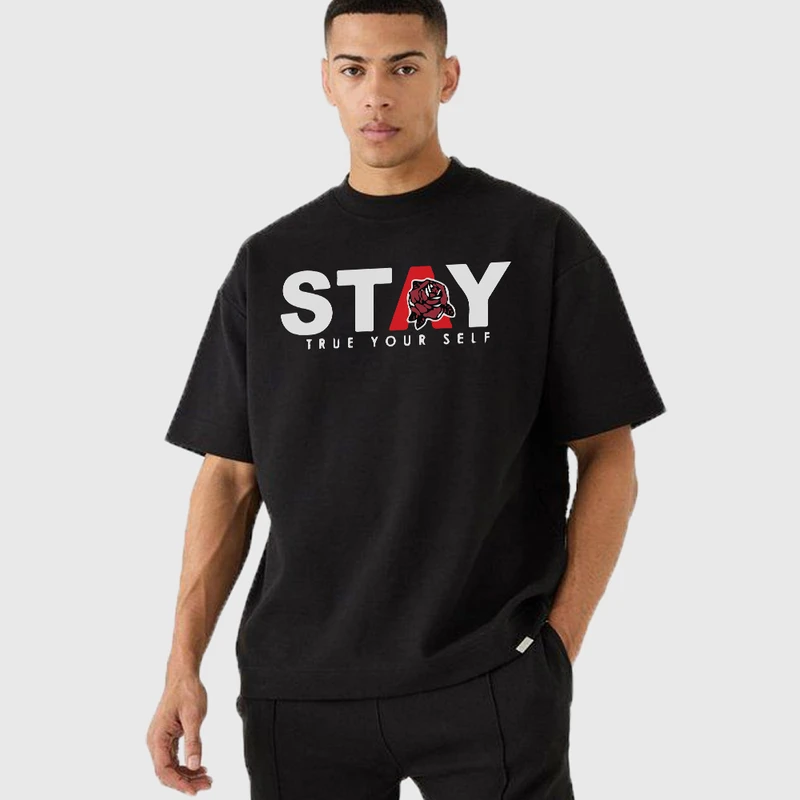 تی شرت آستین کوتاه مردانه مدل رز تایپوگرافی z562