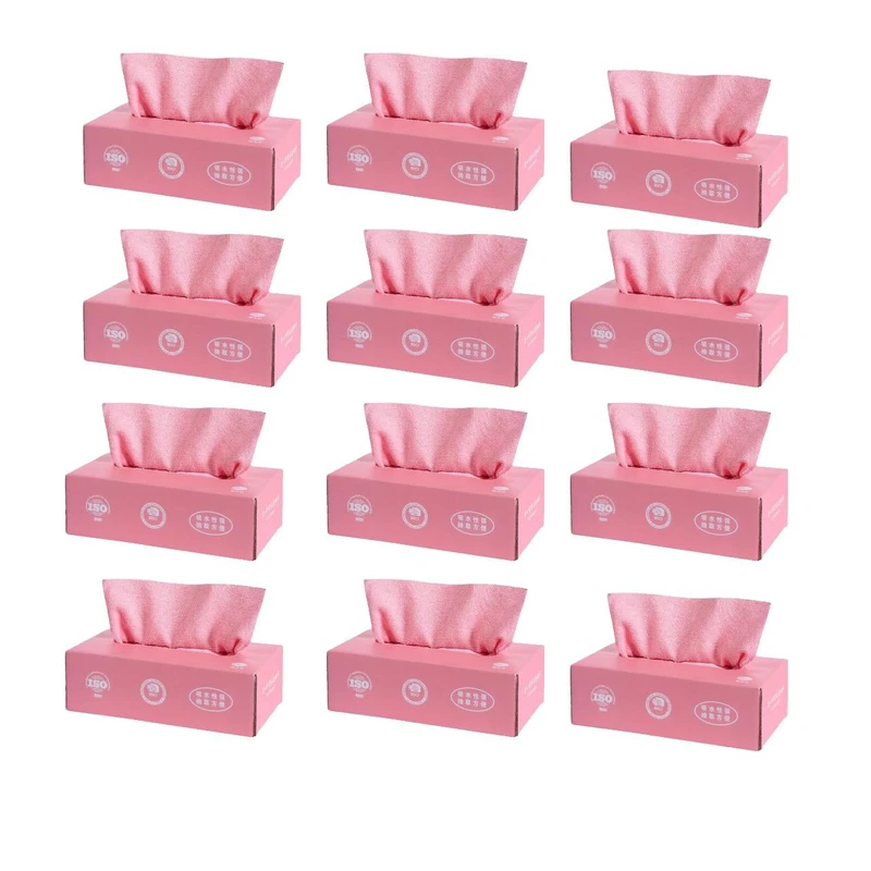 دستمال نظافت خانه و آشپزخانه میکروفایبر مدل جعبه ای بسته 12 عددی