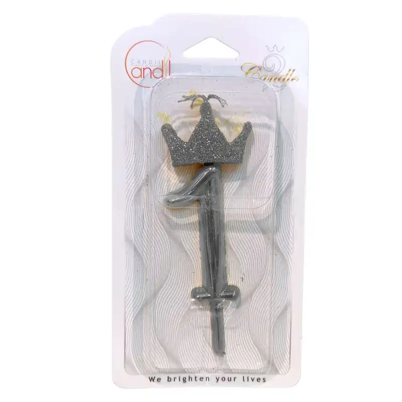 شمع تولد مدل تاج کوئین اکلیلی عدد 1