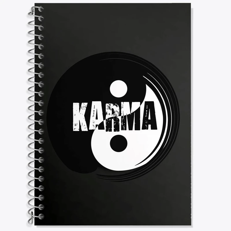 دفتر زبان 50 برگ خندالو مدل دو خط طرح یین و یانگ کد 27683