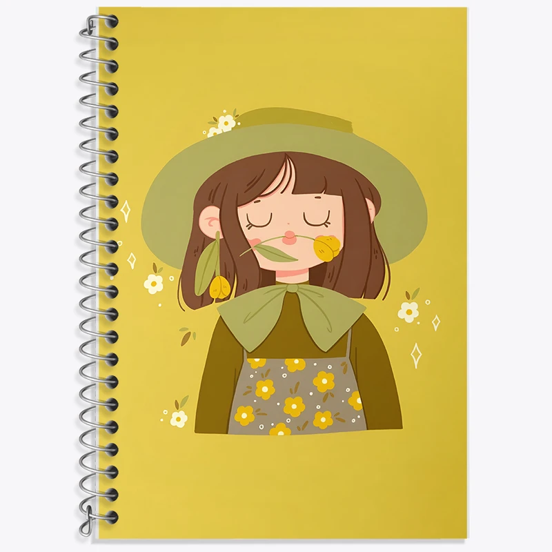 دفتر زبان 50 برگ خندالو مدل دو خط طرح دخترانه کد F8374