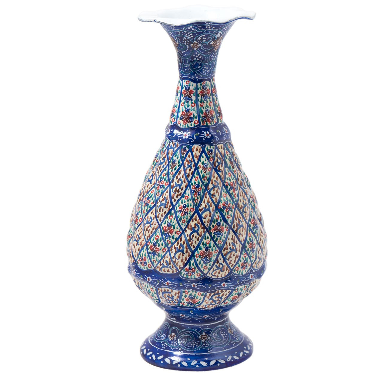 گلدان میناکاری مسی رستا طرح صراحی 110-12-102 ارتفاع 16 سانتی متر