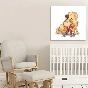 تابلو شاسی کودک مدل نقاشی سگ و پسر طرح 613