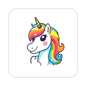 زیر لیوانی کاکتی طرح اسب تک شاخ و یونیکورن مدل mp32177