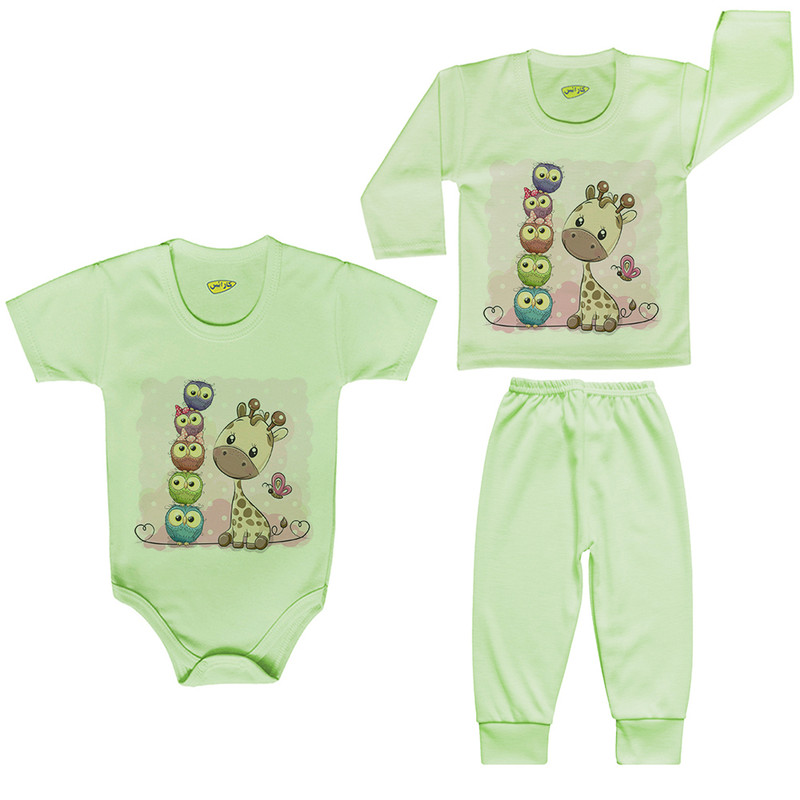 ست 3 تکه لباس نوزادی کارانس مدل PRSG-3127