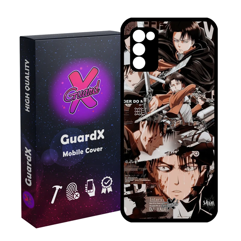 کاور گارد ایکس طرح لیوای انیمه مدل Glass10486 مناسب برای گوشی موبایل سامسونگ Galaxy A03S/A02S/M02S/F02S