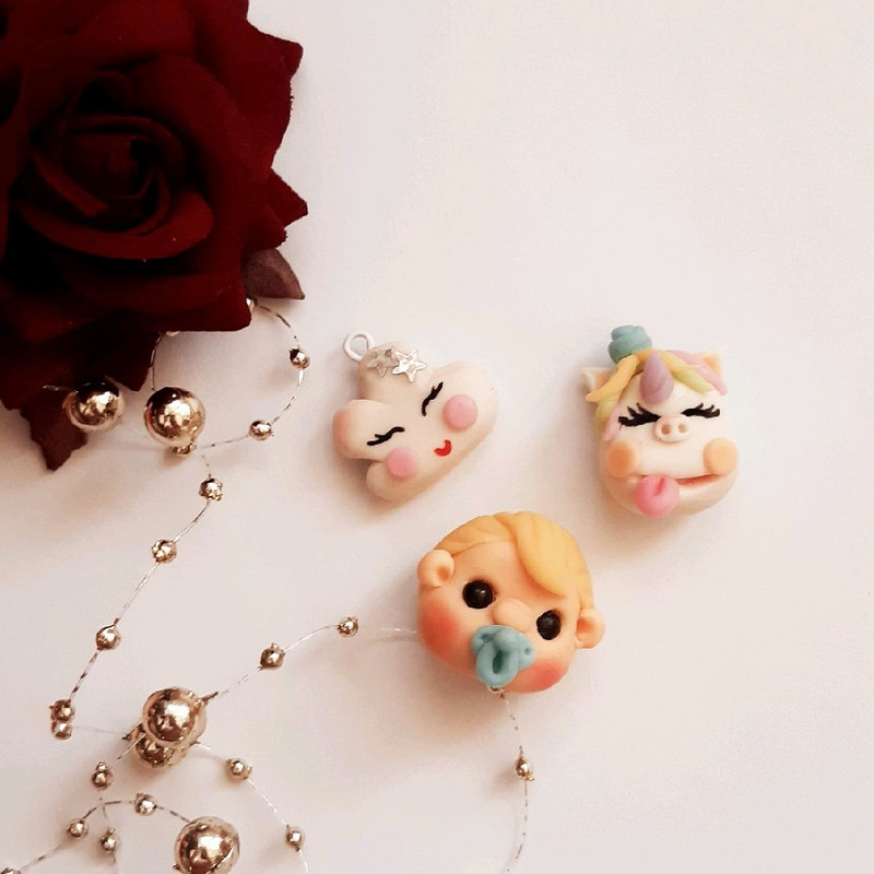 آویز گردنبند بچگانه مدل عروسکی کد 1542 مجموعه 3 عددی