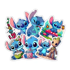 استیکر و برچسب گوفی مدل استیچ کارتونی کیوت و بامزه طرح Stitch کد GX701 مجموعه 7 عددی