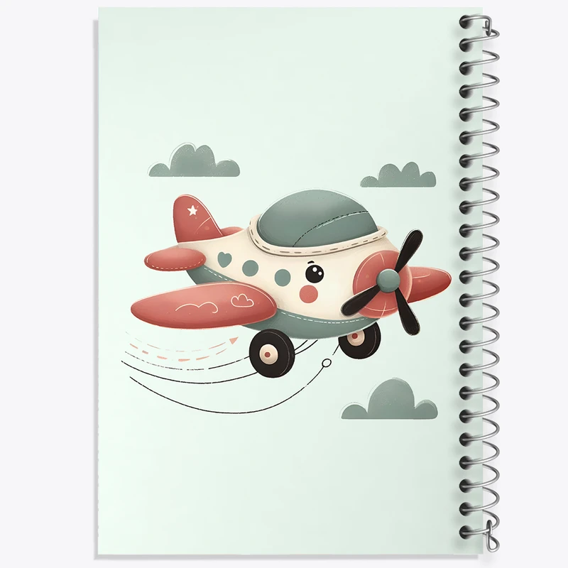 دفتر ژورنال نویسی 50 برگ خندالو مدل نقطه ای طرح هواپیما کد N5549