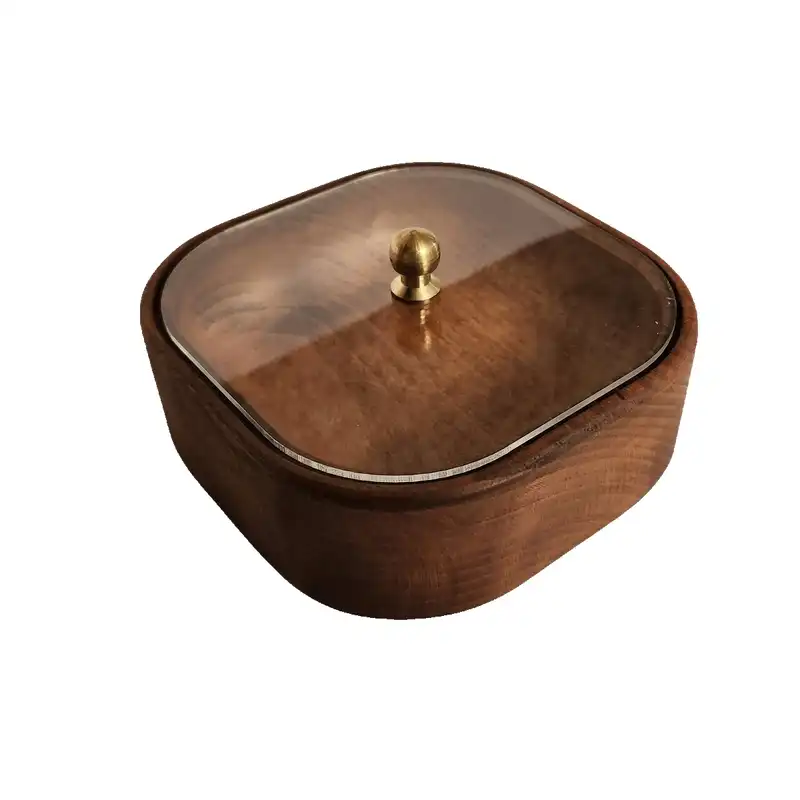 قندان چوبی گردوچ مدل مربع کد DK - 1300