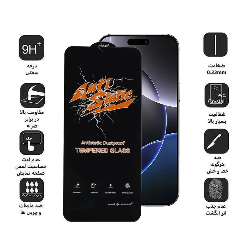 محافظ صفحه نمایش میبو مدل Antistatic مناسب برای گوشی موبایل شیائومی Redmi Note 14 به همراه محافظ پشت گوشی