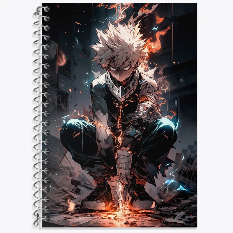 دفتر زبان 50 برگ خندالو مدل سه خط طرح انیمه آکادمی قهرمان من کد F2838