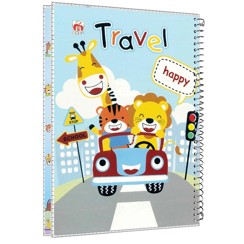 دفتر مشق 100 برگ آلما طرح TRAVEL مدل طلقی کد 7120