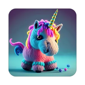 زیر لیوانی کاکتی طرح اسب تک شاخ و یونیکورن مدل mp29029