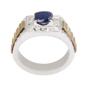 انگشتر نقره مردانه بازرگانی میلادی مدل سنگ یاقوت کد AM_2524