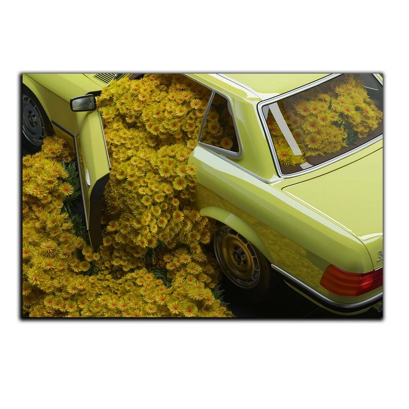 تابلو شاسی بکلیت طرح ماشین کلاسیک و منظره پاییز مدل SH-S5799