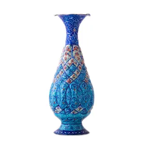 گلدان میناکاری مسی رستا طرح صراحی 29-12-102  ارتفاع 20 سانتی متر