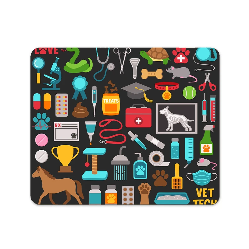 ماوس پد پاد آفرین مدل دامپزشک پت شاپ کد P697 سایز 19*24 سانتی متر