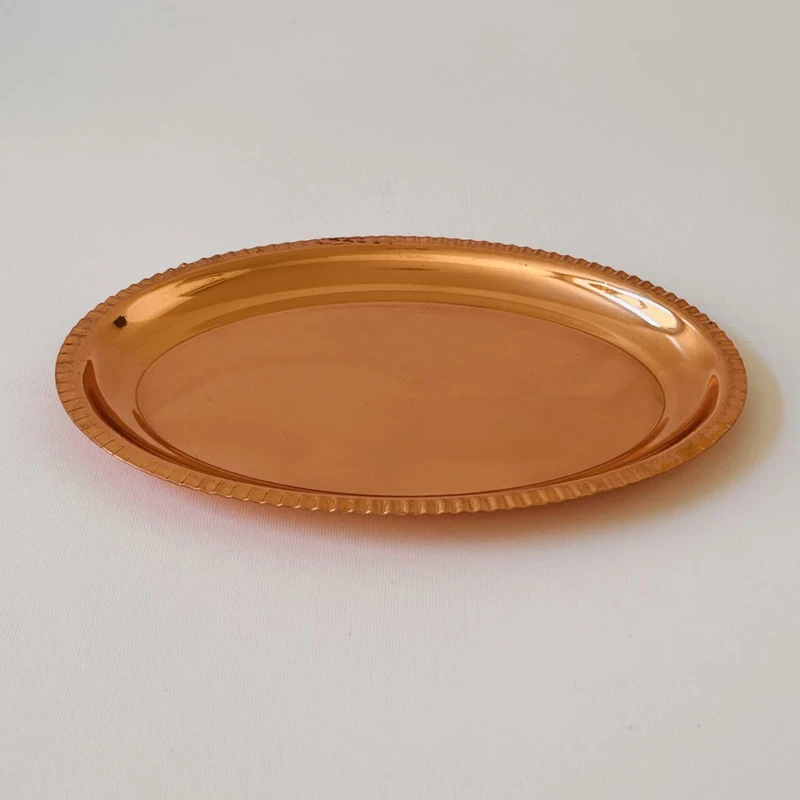 عکس شماره 4 : سینی مسی مدل بیضی کد zh377.2