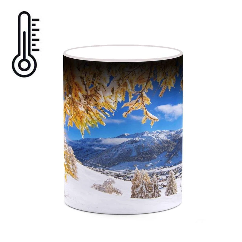 ماگ حرارتی کاکتی مدل منظره برفی کد mgh18451