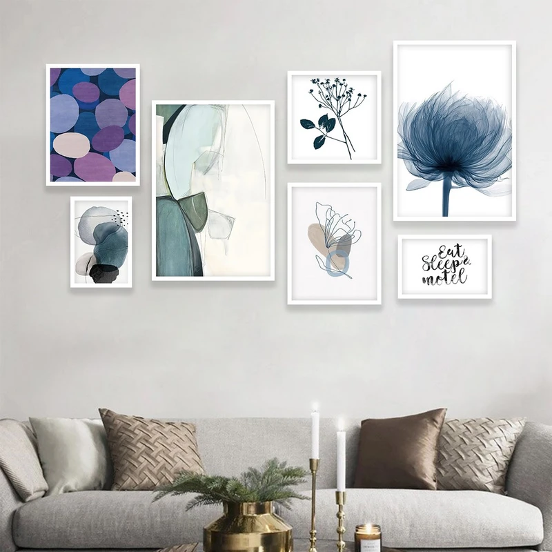 تابلو بکلیت مدل طرح مینیمال قاصدک و دخترانه W-964  مجموعه 7 عددی