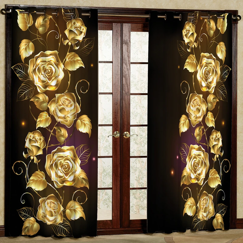 پرده مدل گل دار مخمل پانچی کد 1384 سایز 140x280 سانتی متر