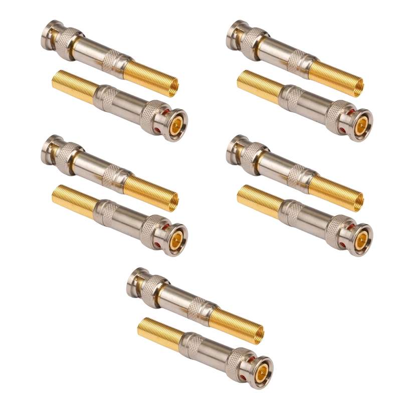 فیش بی ان سی BNC اتو مدل پیچی دم طلایی بسته 10 عددی
