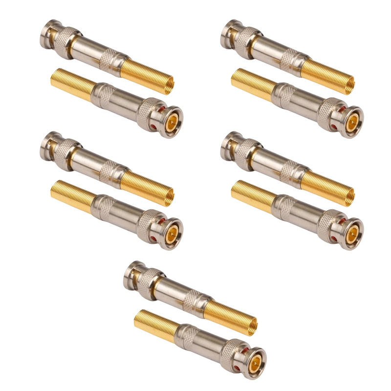 فیش بی ان سی BNC اتو مدل پیچی دم طلایی بسته 10 عددی
