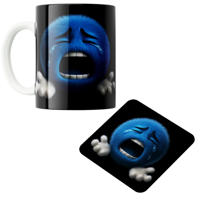 ماگ پاد آفرین مدل ایموجی کد 103 به همراه زیر لیوانی