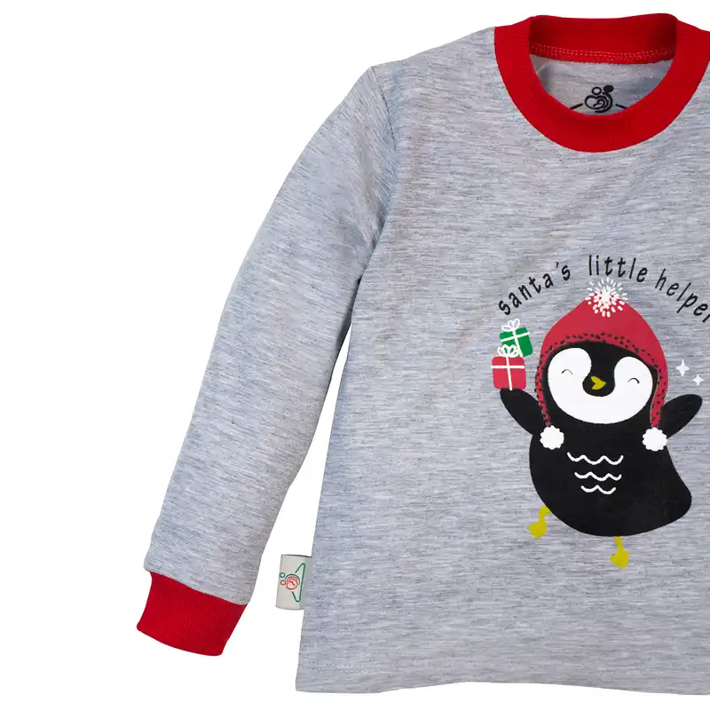 ست تی شرت و شلوار بچگانه سپیدپوش مدل پنگوئن‌ کد 80101