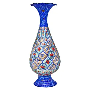 گلدان مسی مینا کاری شده گالری مند کد MN39