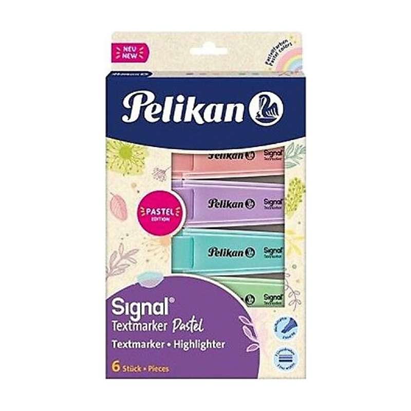 ماژیک علامت گذار پلیکان مدل SIGNAL PASTEL بسته 6 عددی