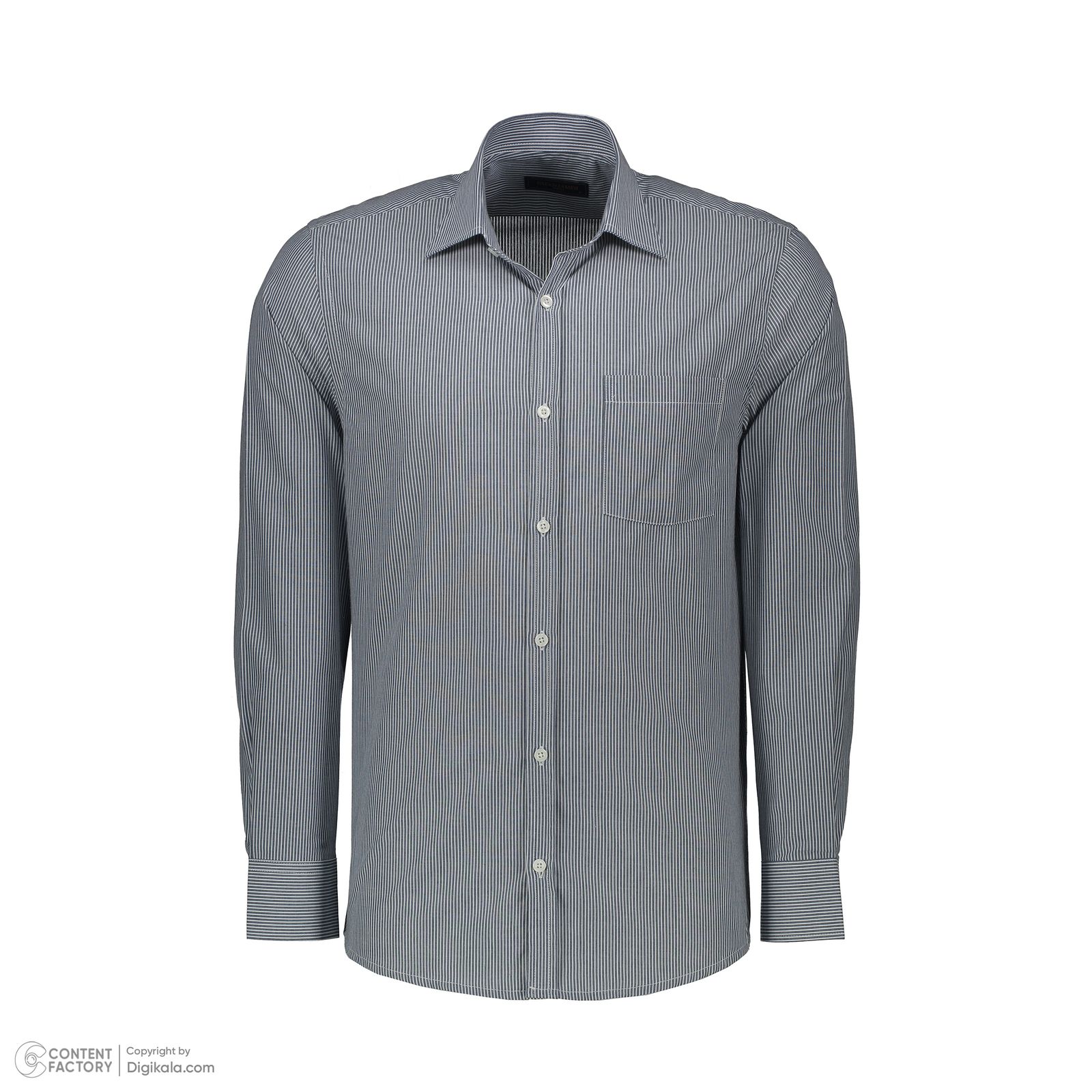 پیراهن آستین بلند مردانه پاتن جامه مدل کلاسیک 102721030162276 طرح راه راه -  - 2