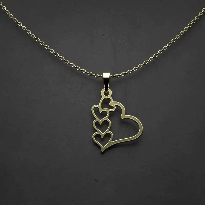 گردنبند طلا 18 عیار زنانه مدوپد مدل  طرح قلب کد TT1058