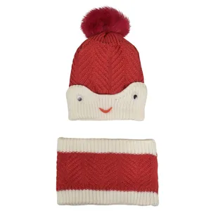 ست کلاه و شال گردن بافتنی بچگانه مدل 4364