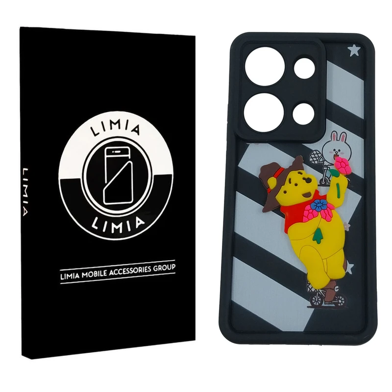 کاور لیمیا مدل سولید لنزدار طرح عروسکی برجسته مناسب برای گوشی موبایل شیائومی Redmi X6/Note 13 Pro 5G