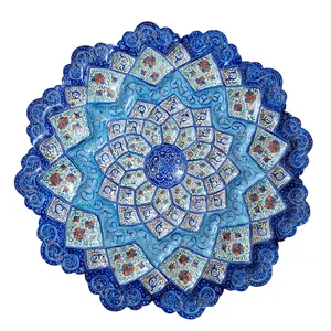 بشقاب میناکاری مدل اسلیمی کد TM252