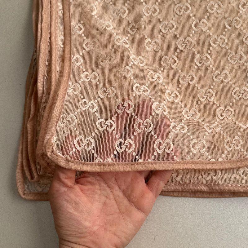 شال زنانه مدل توری گیپور زنجیری مجلسی دور نوار دوزی