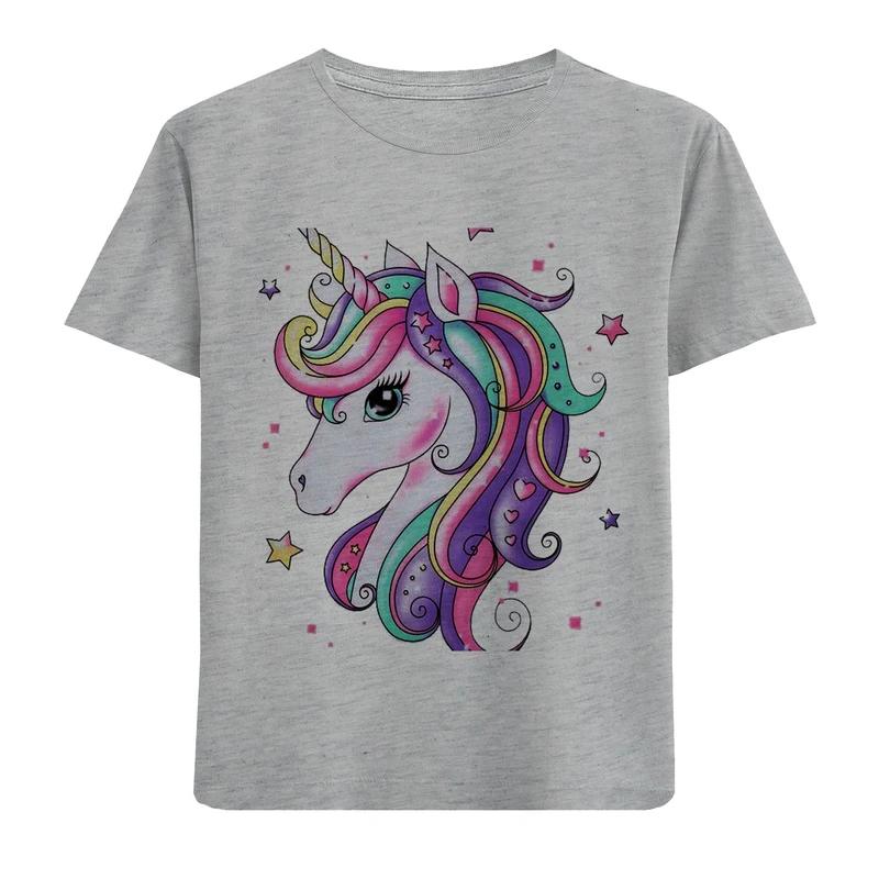 تی شرت آستین کوتاه بچگانه مدل اسب تک شاخ F597