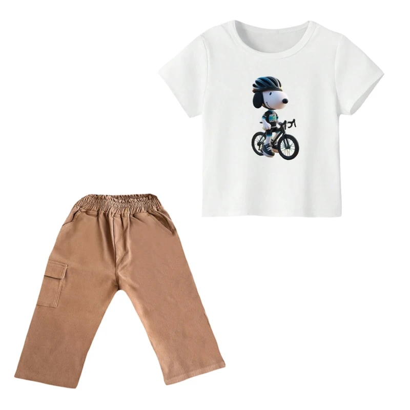 ست تی شرت و شلوارک پسرانه مدل اسنوپی کد ۴۰