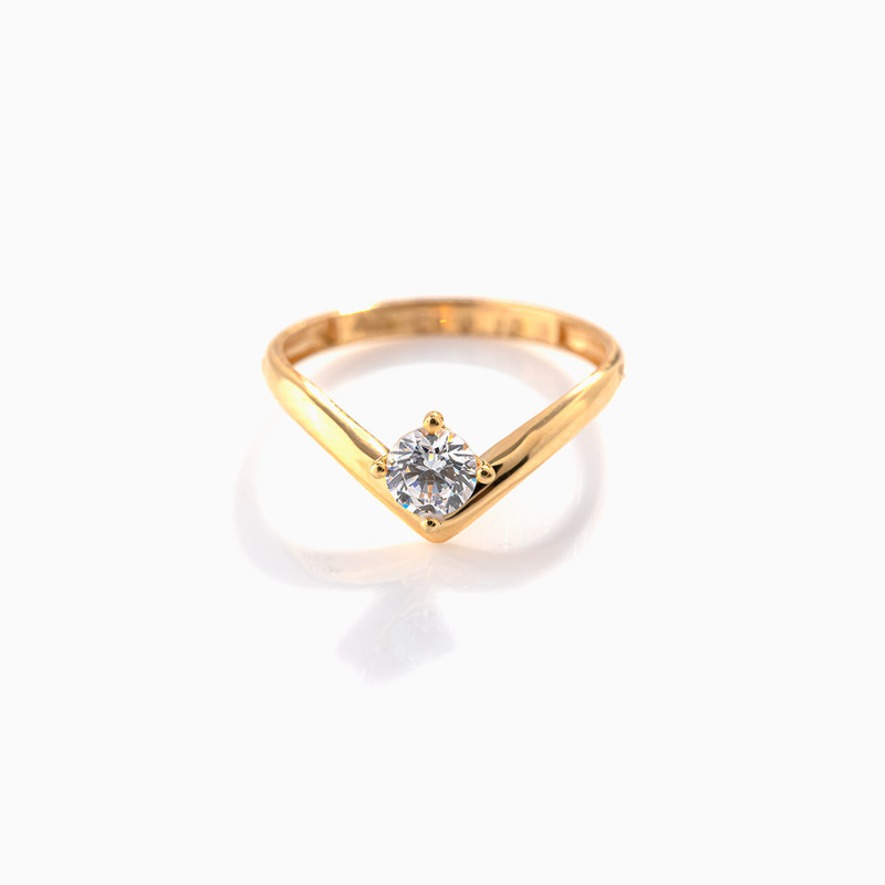 انگشتر طلا 18 عیار زنانه مدل نگین دار