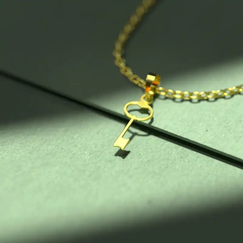 گردنبند طلا 18 عیار زنانه مدوپد مدل کلید کد F3-1-1092