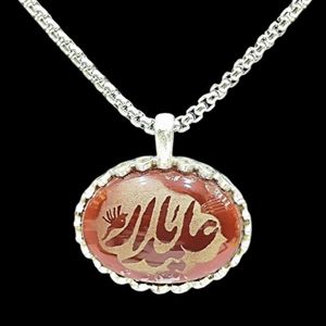 گردنبند مردانه مدل سنگ عقیق خطی کد 61020