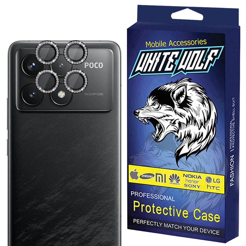 محافظ لنز دوربین شیشه ای وایت ولف مدل W-Shine Ring مناسب برای گوشی موبایل شیائومی Poco F6 Pro