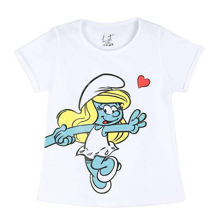 تی شرت آستین کوتاه دخترانه لینتل مدل اسمارف کد 0051