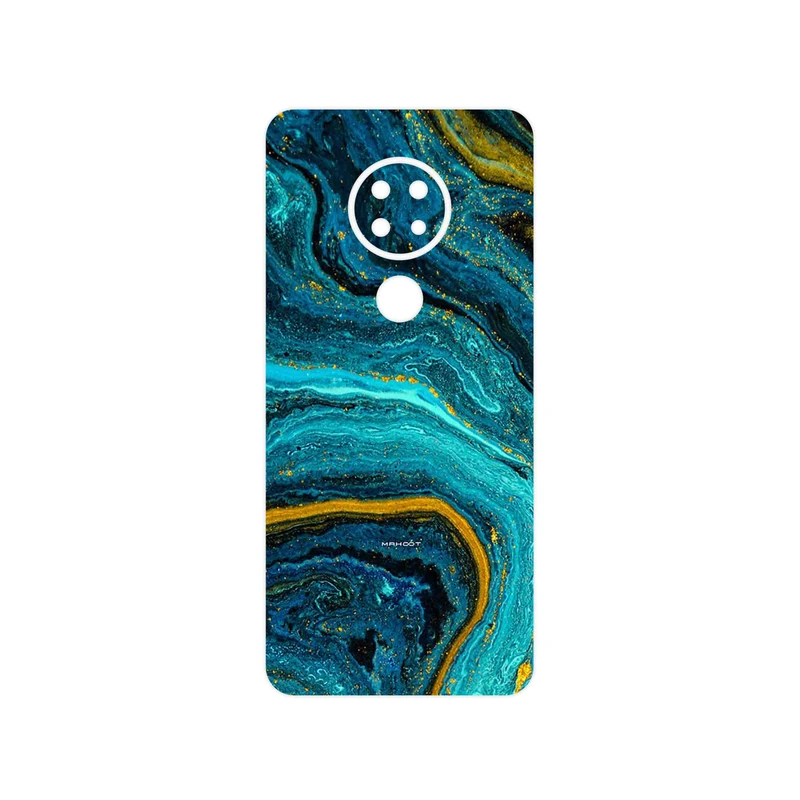 برچسب پوششی ماهوت مدل Turquoise marblewith golden streaks مناسب برای گوشی موبایل نوکیا 6.2