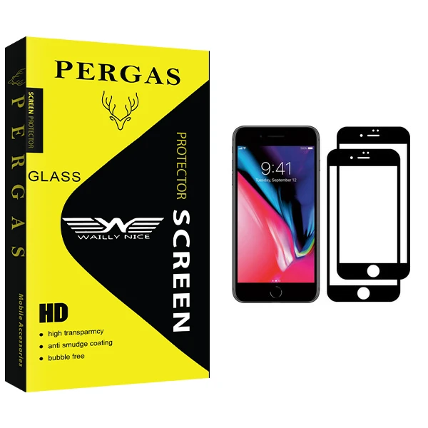 محافظ صفحه نمایش وایلی نایس مدل Pergas Glass مناسب برای گوشی موبایل اپل iPhone 8 بسته دو عددی