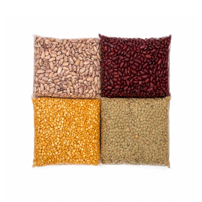 عدس و لوبیا چیتی و قرمز و لپه ریز اعتماد خوب - 500 گرم بسته 4عددی