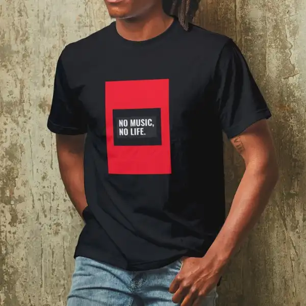 تی شرت آستین کوتاه مردانه مدل No Music